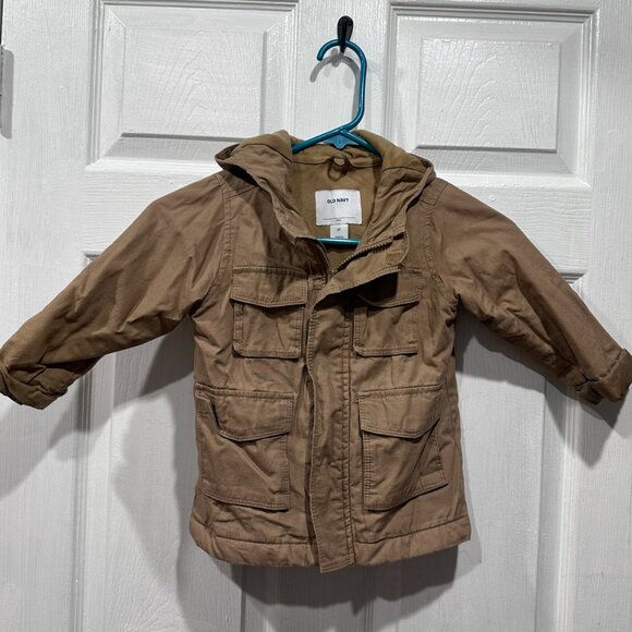 Toddler 2T Tan Utility Jacket – Zip & Velcro, Pockets, New Without Tags - Picture 1 of 3
